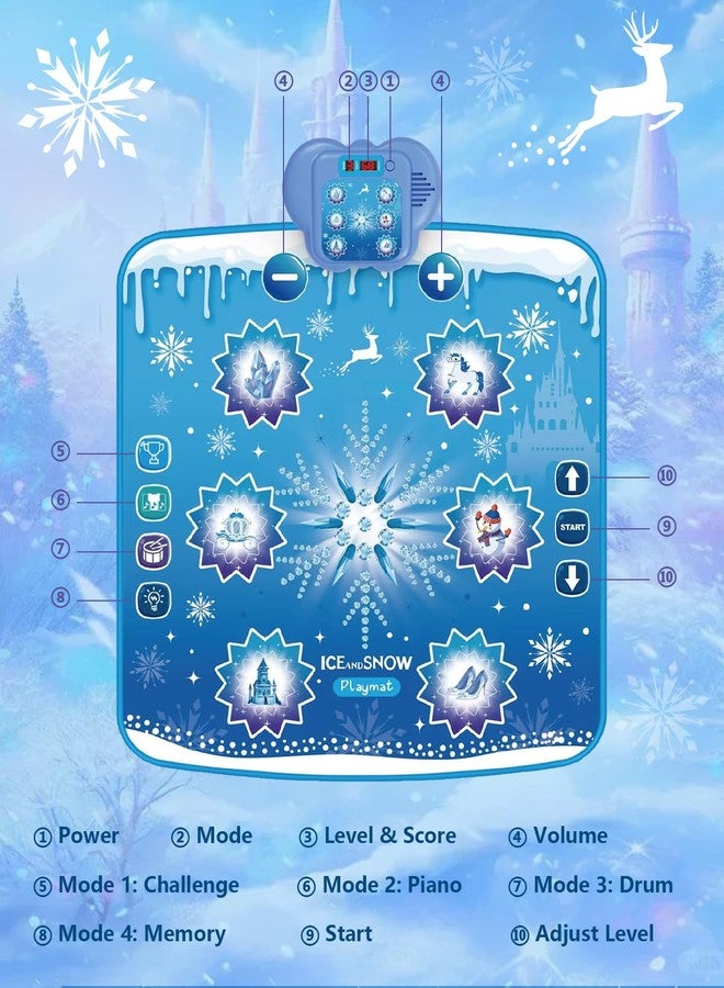 Humzo Frozen Toys Dance Mat for Girls - Bluetooth Light-Up Musical Floor Mat with 4 New Game Modes, Adjustable Volume, 2025 New Gift for Girls Ages 3-12 Birthday & Christmas - Image 2